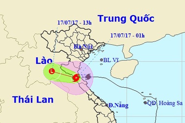 Bão số 2 đang đi sâu vào đất liền các tỉnh Nghệ An - Hà Tĩnh