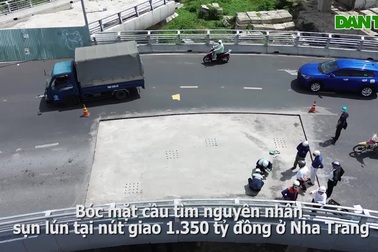 Bóc mặt cầu tìm nguyên nhân sụt lún tại nút giao 1.350 tỷ đồng