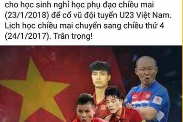 Nhiều trường cho học sinh nghỉ để cổ vũ U23 Việt Nam