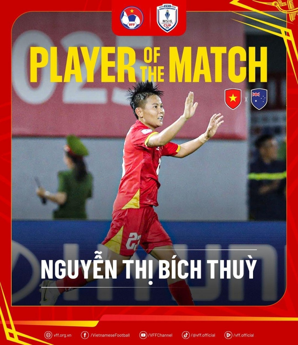 Nữ tuyển thủ Việt Nam được vinh danh sau trận đấu với Australia - 1 Nữ tuyển thủ Việt Nam được vinh danh sau trận đấu với Australia - 1