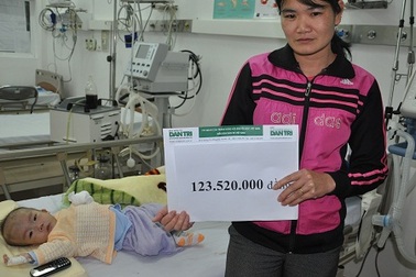 Hơn 123 triệu đến với bé 11 tháng tuổi bị tim bẩm sinh