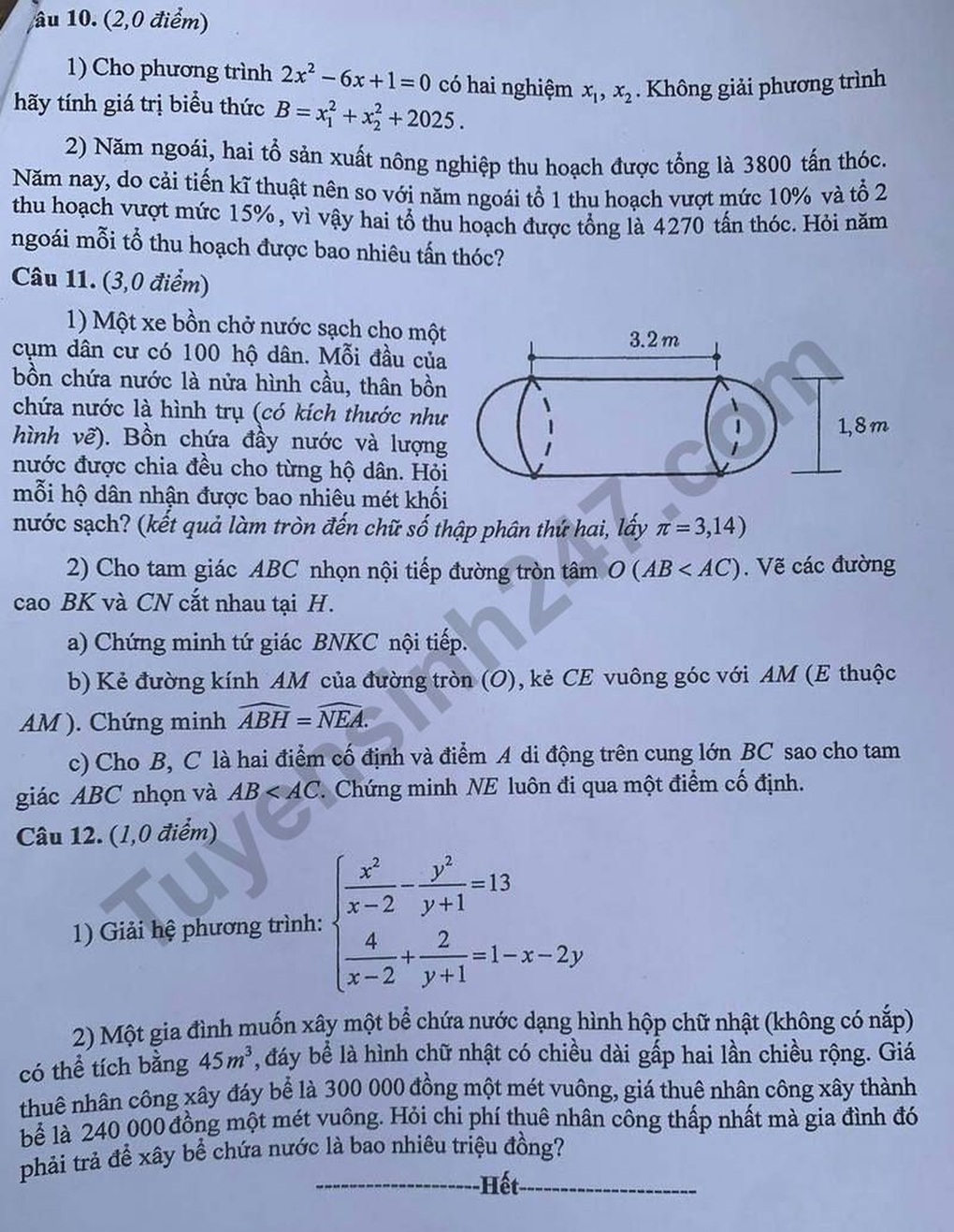 Đề thi, đáp án môn toán, ngữ văn thi lớp 10 năm 2025 tỉnh Hoà Bình - 5 Đề thi, đáp án môn toán, ngữ văn thi lớp 10 năm 2025 tỉnh Hoà Bình - 5