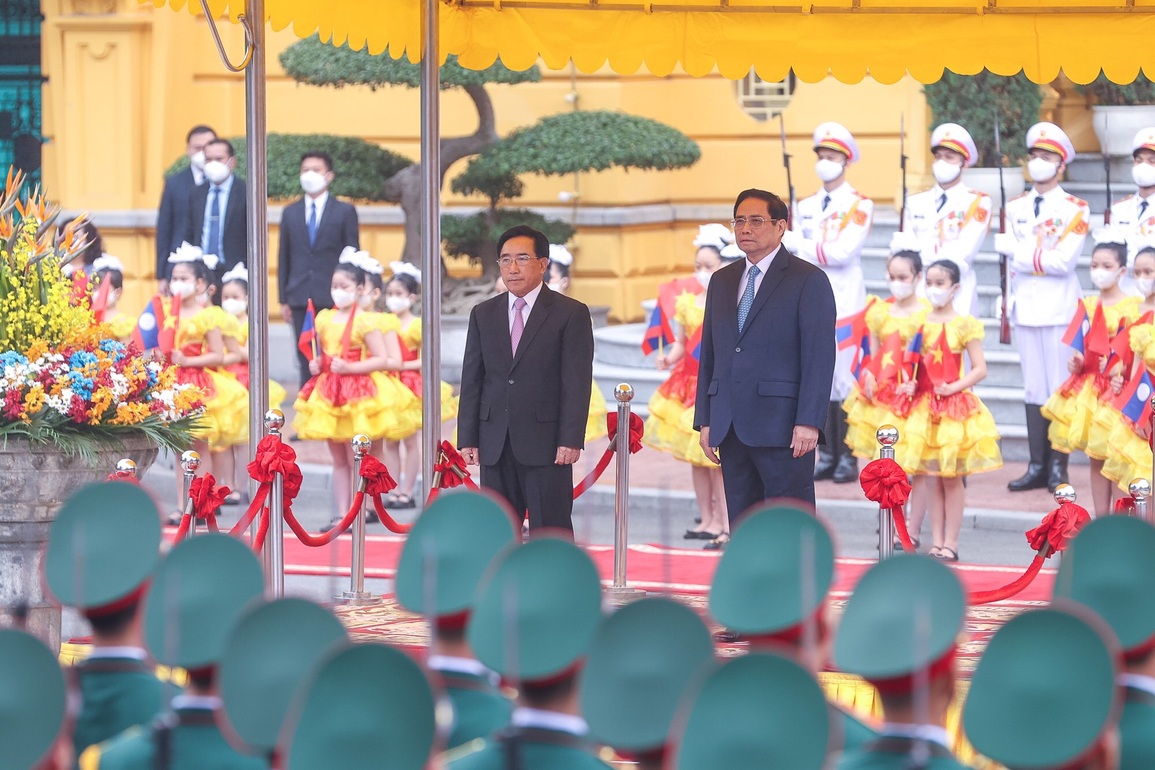 Thủ tướng Phạm Minh Chính chủ trì lễ đón chính thức Thủ tướng Lào - 1 Thủ tướng Phạm Minh Chính chủ trì lễ đón chính thức Thủ tướng Lào - 1