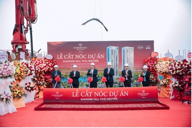 Diamond Hill Thái Nguyên thi công vượt tiến độ, cất nóc tòa căn hộ đầu tiên