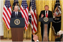 Phong cách họp báo khác biệt hoàn toàn giữa Biden và Trump