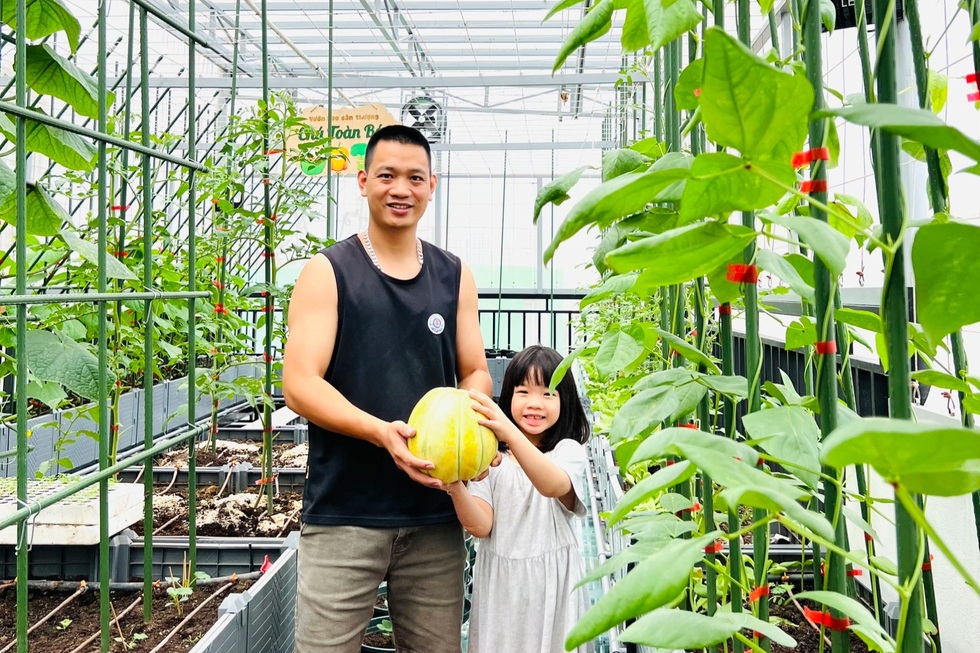 Ông bố ở Hà Nội chi nửa tỷ đồng làm vườn rau sân thượng - 6 Ông bố ở Hà Nội chi nửa tỷ đồng làm vườn rau sân thượng - 6