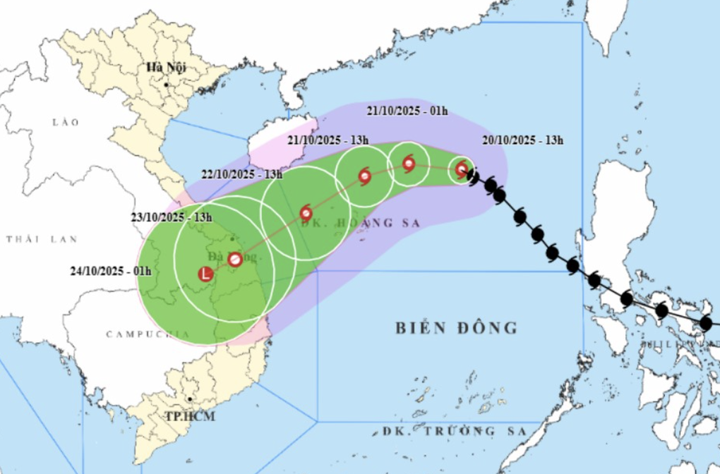 Dự kiến ngày 23/10 bão Fengshen đổ bộ đất liền, miền Trung mưa lớn kéo dài - 1 Dự kiến ngày 23/10 bão Fengshen đổ bộ đất liền, miền Trung mưa lớn kéo dài - 1