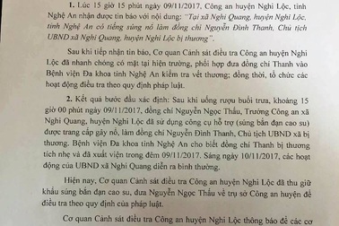 Vụ Chủ tịch xã trúng đạn: Công an huyện Nghi Lộc chính thức lên tiếng