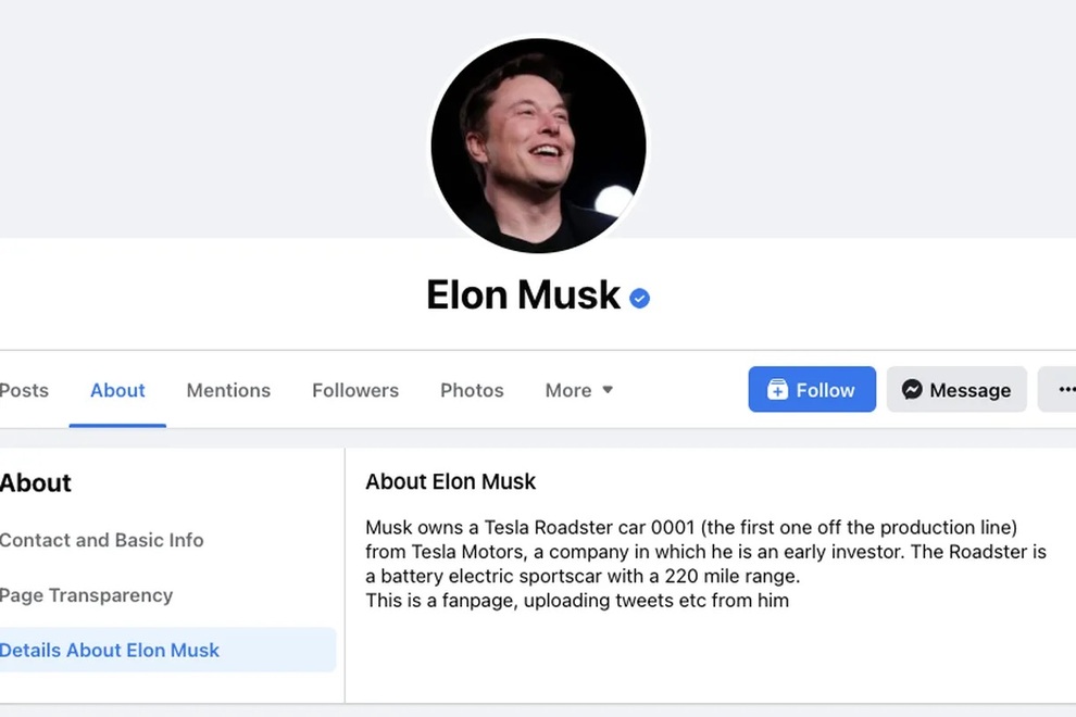 Trang Facebook mạo danh Elon Musk bất ngờ được cấp tích xanh Trang Facebook mạo danh Elon Musk bất ngờ được cấp tích xanh