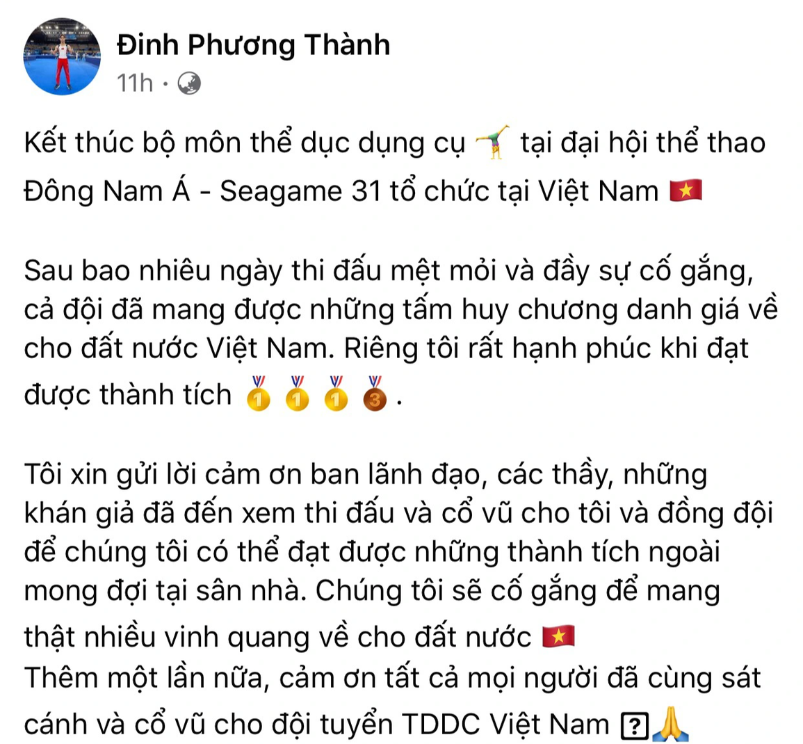 Đinh Phương Thành - hot boy thể dục dụng cụ giành ba HCV SEA Games - 1 Đinh Phương Thành - hot boy thể dục dụng cụ giành ba HCV SEA Games - 1