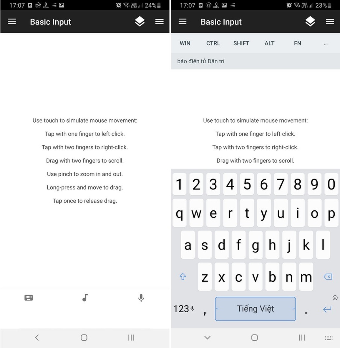 Thủ thuật biến smartphone thành bàn phím và chuột không dây cho máy tính - 3 Thủ thuật biến smartphone thành bàn phím và chuột không dây cho máy tính - 3