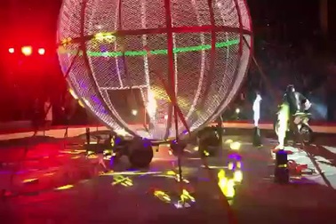 Thót tim xem nữ nghệ sĩ xiếc Argentina biểu diễn mô tô trong lồng sắt.