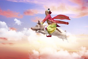 Hài hước khi xem Vân Dung cưỡi heo lên chầu trời