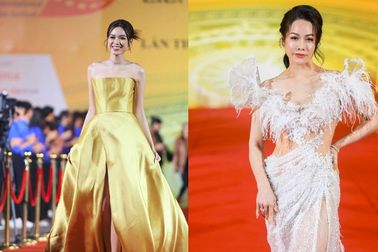 Hoa hậu Đỗ Thị Hà và Nhật Kim Anh nổi bật trên thảm đỏ LHP Quốc tế Hà Nội