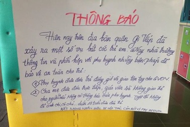 Trường học chủ động cảnh báo phụ huynh trước nỗi lo kẻ xấu bắt cóc trẻ