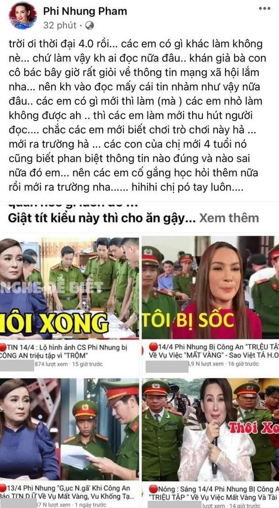 Phi Nhung bức xúc vì tin đồn bị công an triệu tập vụ khán giả mất vàng - 1 Phi Nhung bức xúc vì tin đồn bị công an triệu tập vụ khán giả mất vàng - 1