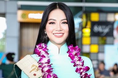 Hoa hậu Trái Đất Phương Khánh rạng rỡ khi về nước