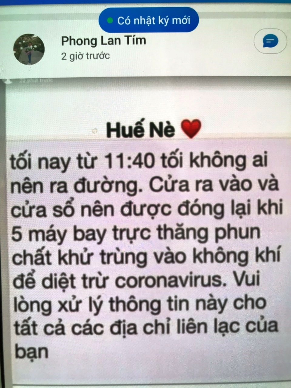 Xử phạt người tung tin “5 máy bay trực thăng phun khử trùng diệt corona” - 1 Xử phạt người tung tin “5 máy bay trực thăng phun khử trùng diệt corona” - 1