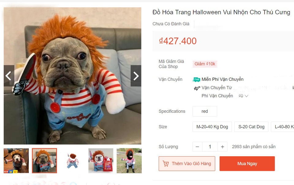 Chủ nhân rút hầu bao, chi đậm sắm đồ Halloween cho thú cưng - 4 Chủ nhân rút hầu bao, chi đậm sắm đồ Halloween cho thú cưng - 4