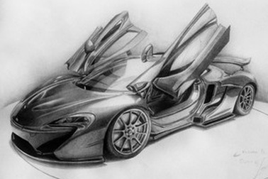 Bộ tranh siêu xe vẽ chì tuyệt đẹp của chàng sinh viên kỹ thuật