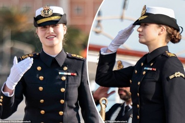 Công chúa Leonor đẹp rạng ngời trong chuyến thực tập tại Học viện Hải quân