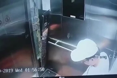 Đoạn clip được cho là ở một cao ốc trên đường Đường Nguyễn Hữu Thọ, Phước Kiển, Nhà Bè, Hồ Chí Minh. Clip: Facebook