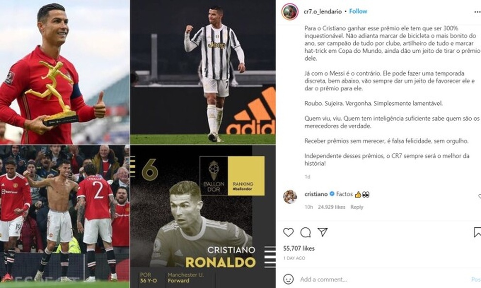 C.Ronaldo gây bão lớn, công khai ủng hộ bài công kích Messi - 1 C.Ronaldo gây bão lớn, công khai ủng hộ bài công kích Messi - 1