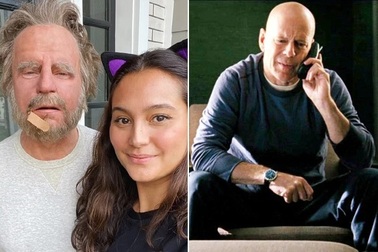 Vợ kém 23 tuổi chia sẻ hình ảnh Bruce Willis hóa trang không thể nhận ra