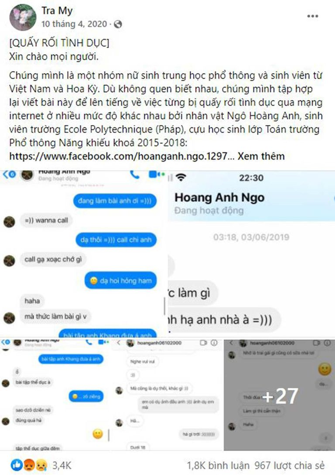 Từ vụ Ngô Hoàng Anh bị tố quấy rối: Cách đáp trả những tin nhắn gạ tình - 2 Từ vụ Ngô Hoàng Anh bị tố quấy rối: Cách đáp trả những tin nhắn gạ tình - 2