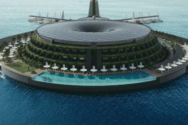 Khách sạn "ốc đảo" giữa lòng biển khơi tự xoay tròn trong 24 giờ