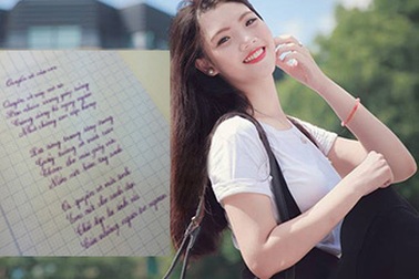 Hoa khôi nữ sinh Hà Nội khoe nét chữ đẹp như in