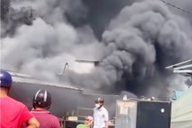 Hỏa hoạn thiêu rụi 3 sạp hàng trong chợ ở Long An