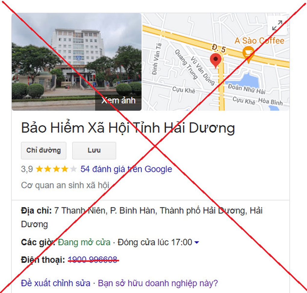 Mạo danh tổng đài chăm sóc khách hàng của BHXH Hải Dương - 1 Mạo danh tổng đài chăm sóc khách hàng của BHXH Hải Dương - 1