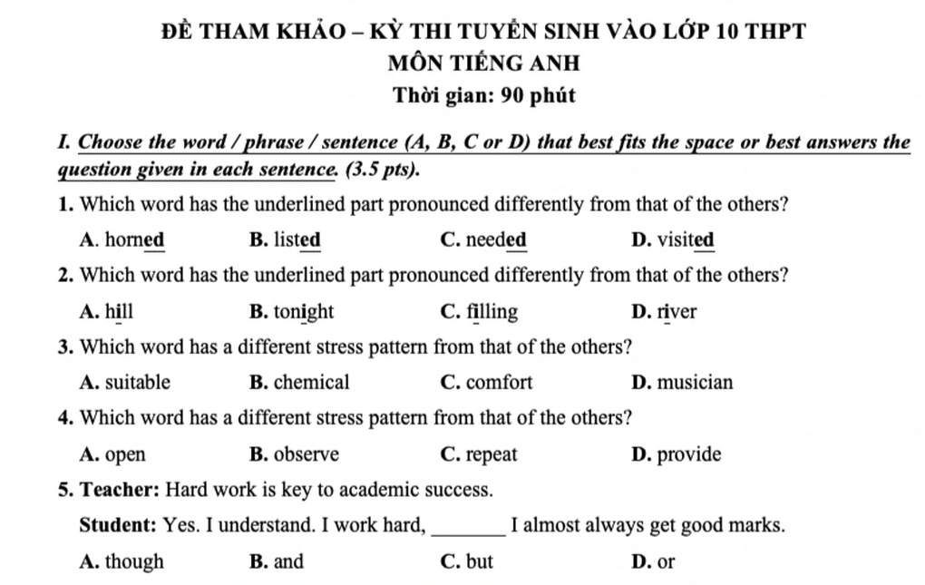 Đề tham khảo các môn thi vào lớp 10 năm 2025 ở TPHCM - 9 Đề tham khảo các môn thi vào lớp 10 năm 2025 ở TPHCM - 9