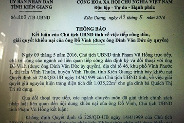 Chủ tịch tỉnh Kiên Giang tiếp tục chỉ đạo huyện tổ chức giao đất cho dân