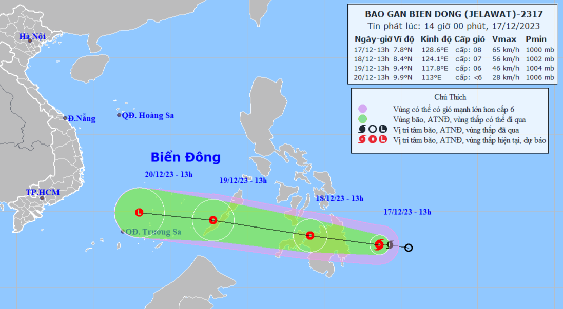 Bão Jelawat hướng vào Biển Đông - 1