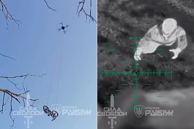 UAV thả xe điện giúp binh sĩ Ukraine thoát khỏi vòng vây của Nga