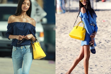 Siêu mẫu da màu sải bước quyến rũ trên phố