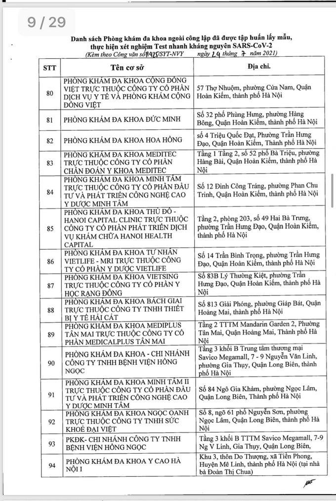 184 cơ sở ngoài công lập của Hà Nội thực hiện xét nghiệm SARS-CoV-2 - Ảnh 9.