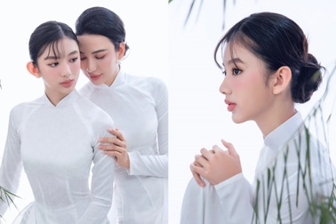 Con gái 14 tuổi của Ngọc Diễm: Cao 1,7m, đẹp tinh khôi trong tà áo dài