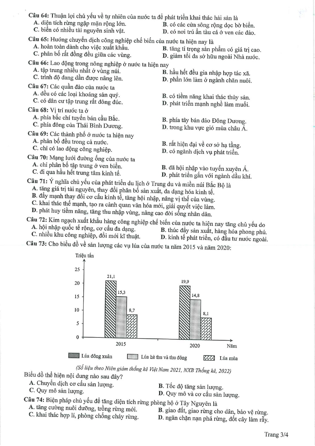 Gợi ý giải đề tham khảo môn địa lý thi tốt nghiệp THPT 2023 - 3 Gợi ý giải đề tham khảo môn địa lý thi tốt nghiệp THPT 2023 - 3