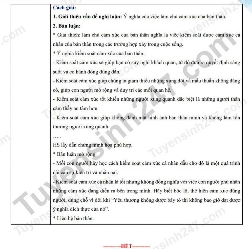Đáp án gợi ý môn ngữ văn vào lớp 10 tại Hà Nội - 4 Đáp án gợi ý môn ngữ văn vào lớp 10 tại Hà Nội - 4