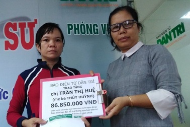 Bạn đọc Dân trí giúp đỡ cô bé 16 tuổi bị ung thư xương hơn 86 triệu đồng