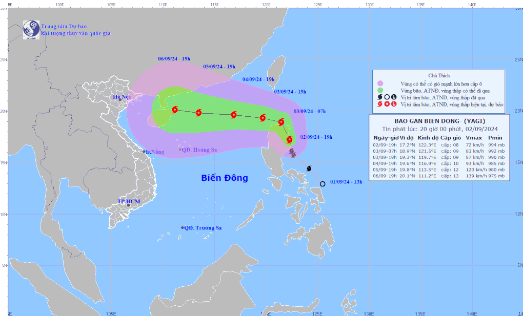 Bão Yagi gần Biển Đông - 1