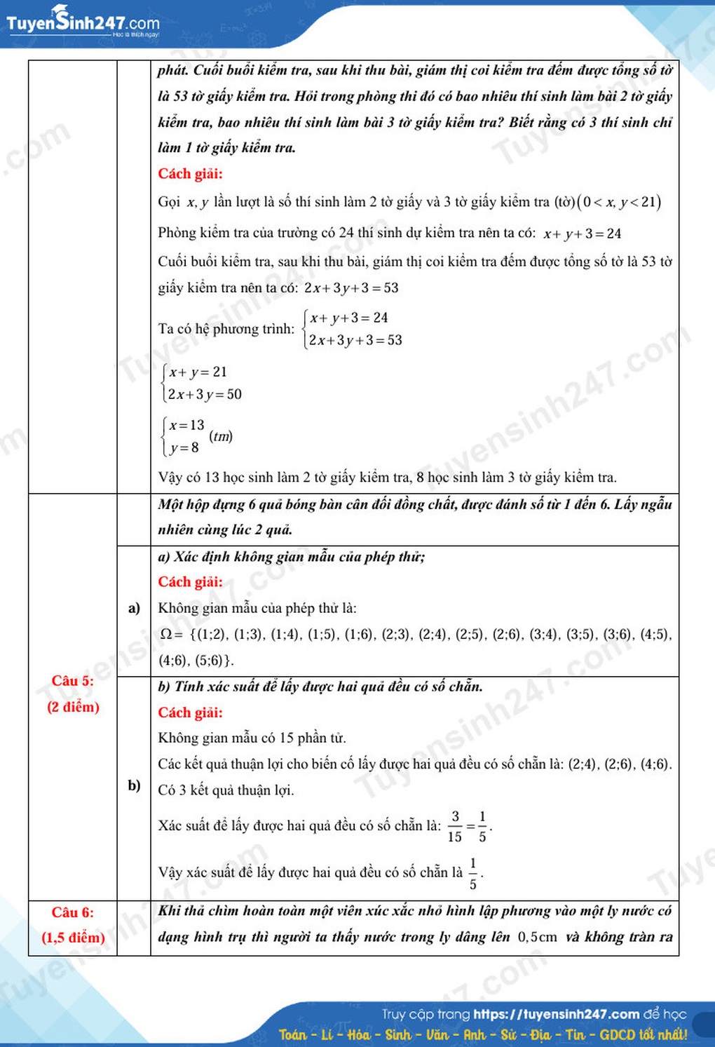 Đề và đáp án các môn thi vào lớp 10 của Ninh Thuận - 15 Đề và đáp án các môn thi vào lớp 10 của Ninh Thuận - 15