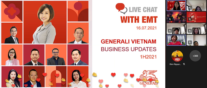Trong thời gian giãn cách, Generali tiếp tục triển khai các chương trình Trò chuyện cùng Ban Giám đốc với hình thức trực tuyến sáng tạo
