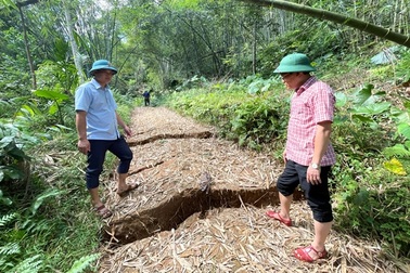Quả đồi tại Thanh Hóa nứt toác hơn 1km, 180 người được sơ tán
