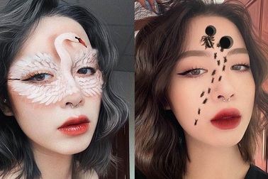 Nữ sinh trường Báo có tài “họa mặt” cực độc đáo