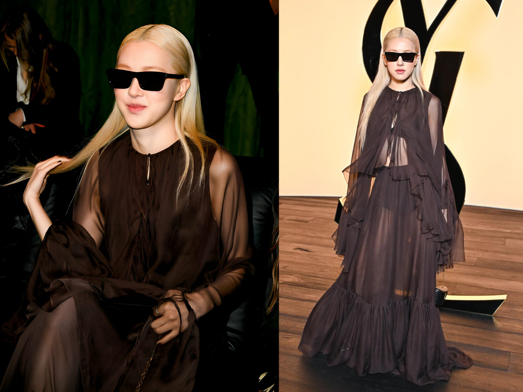Rosé diện đồ táo bạo, nhiều sao nữ mặc áo xuyên thấu tại show Saint Laurent - 1 Rosé diện đồ táo bạo, nhiều sao nữ mặc áo xuyên thấu tại show Saint Laurent - 1