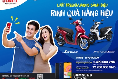Mua xe Yamaha Janus và FreeGo được tặng điện thoại Samsung A01